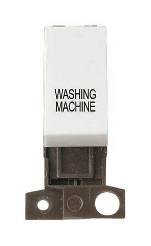 Minigrid Plastic Printed 13A Resistive 10AX DP Switch - Click White - Washing Machine - SE Home