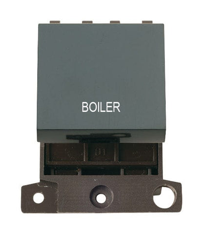 Minigrid Plastic Printed 20A DP Switch - Black - Boiler - SE Home
