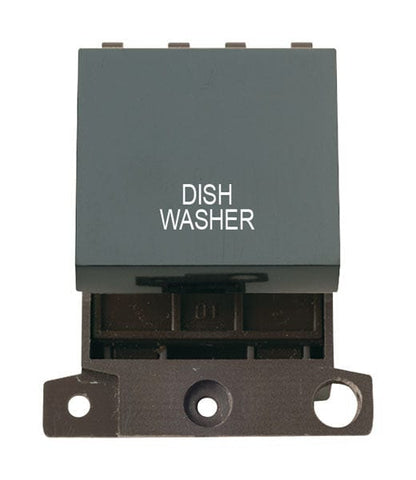 Minigrid Plastic Printed 20A DP Switch - Black - Dish Washer - SE Home