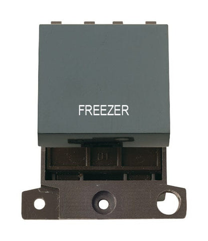 Minigrid Plastic Printed 20A DP Switch - Black - Freezer - SE Home