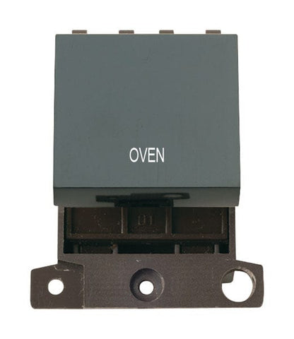 Minigrid Plastic Printed 20A DP Switch - Black - Oven - SE Home