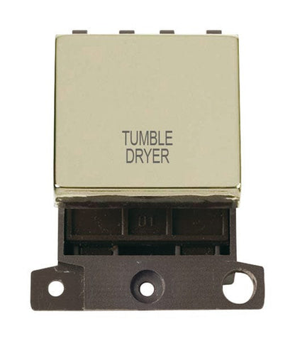 Minigrid Ingot Printed 20A DP Ingot Switch - Brass - Tumble Dryer - SE Home