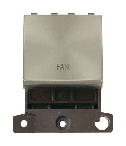 Minigrid Ingot Printed 20A DP Ingot Switch - Brushed Stainless Steel - Fan - SE Home