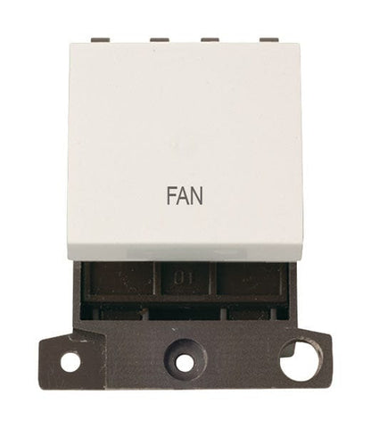 Minigrid Plastic Printed 20A DP Switch - Polar White - Fan - SE Home