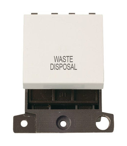 Minigrid Plastic Printed 20A DP Switch - Polar White - Waste Disposal - SE Home
