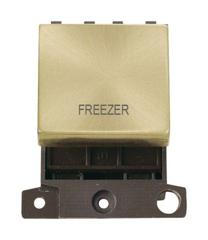 Minigrid Ingot Printed 20A DP Ingot Switch - Satin Brass - Freezer - SE Home