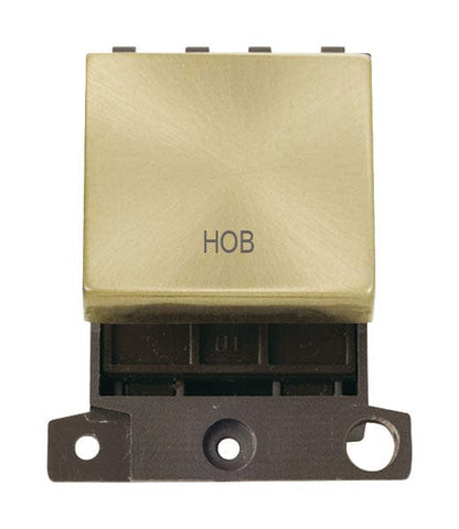 Minigrid Ingot Printed 20A DP Ingot Switch - Satin Brass - Hob - SE Home