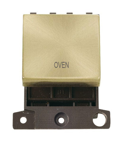 Minigrid Ingot Printed 20A DP Ingot Switch - Satin Brass - Oven - SE Home