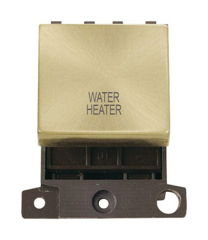 Minigrid Ingot Printed 20A DP Ingot Switch - Satin Brass - Water Heater - SE Home