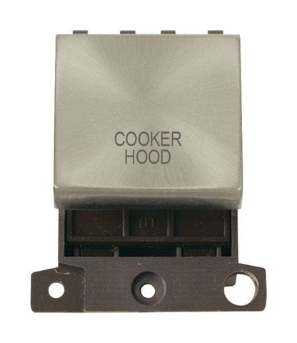 Minigrid Ingot Printed 20A DP Ingot Switch - Satin Chrome - Cooker Hood - SE Home
