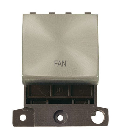 Minigrid Ingot Printed 20A DP Ingot Switch - Satin Chrome - Fan - SE Home