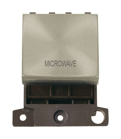 Minigrid Ingot Printed 20A DP Ingot Switch - Satin Chrome - Microwave - SE Home