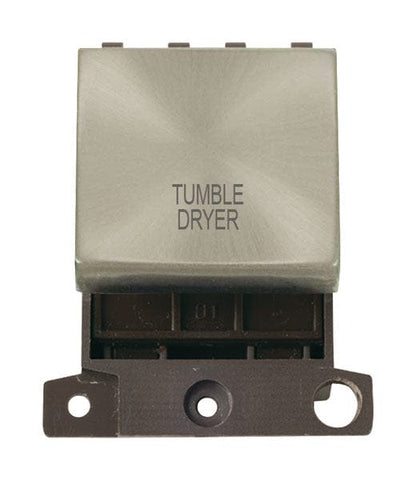 Minigrid Ingot Printed 20A DP Ingot Switch - Satin Chrome - Tumble Dryer - SE Home