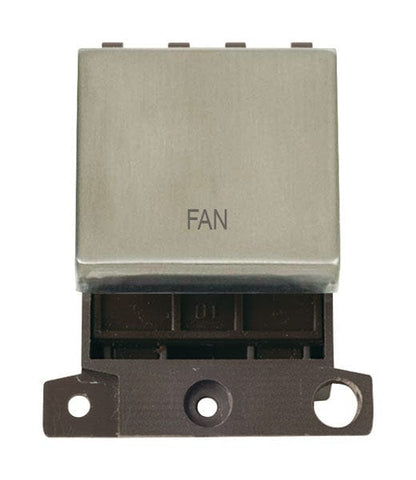 Minigrid Ingot Printed 20A DP Ingot Switch - Stainless Steel - Fan - SE Home