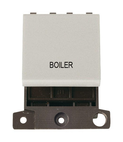Minigrid Plastic Printed 20A DP Switch - Click White - Boiler - SE Home