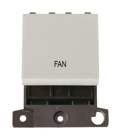 Minigrid Plastic Printed 20A DP Switch - Click White - Fan - SE Home