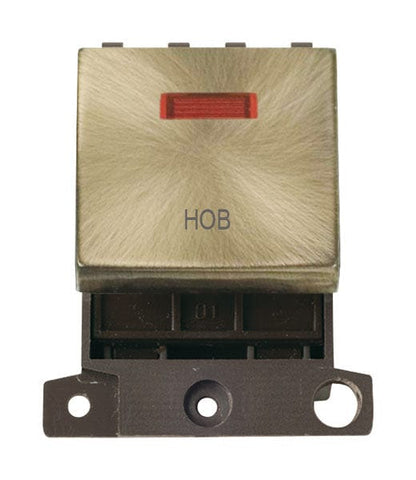 Minigrid Ingot Printed 20A DP Ingot Switch With Neon - Antique Brass - Hob - SE Home