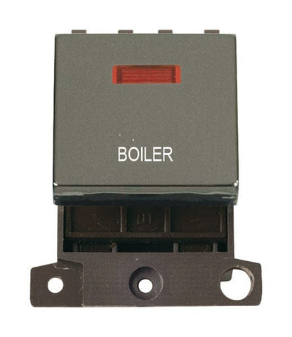 Minigrid Ingot Printed 20A DP Ingot Switch With Neon - Black Nickel - Boiler - SE Home