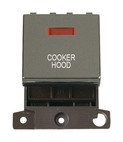 Minigrid Ingot Printed 20A DP Ingot Switch With Neon - Black Nickel - Cooker Hood - SE Home