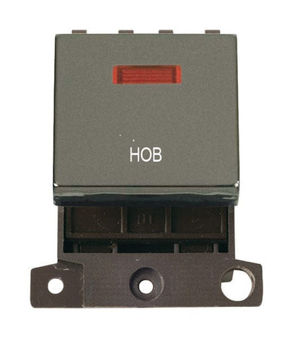Minigrid Ingot Printed 20A DP Ingot Switch With Neon - Black Nickel - Hob - SE Home