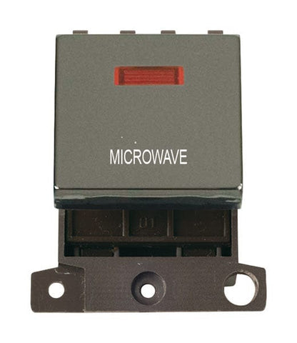Minigrid Ingot Printed 20A DP Ingot Switch With Neon - Black Nickel - Microwave - SE Home