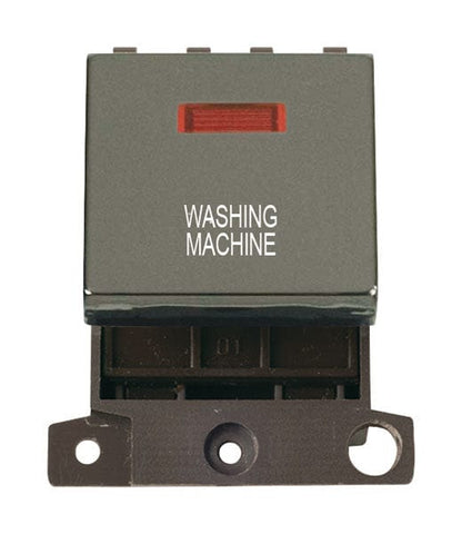 Minigrid Ingot Printed 20A DP Ingot Switch With Neon - Black Nickel - Washing Machine - SE Home