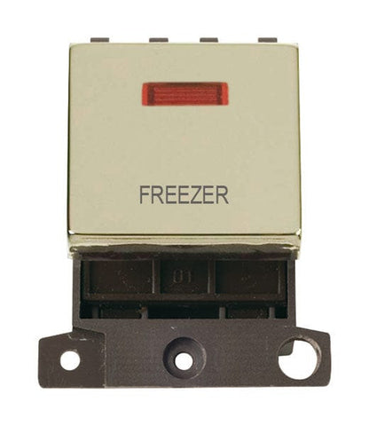 Minigrid Ingot Printed 20A DP Ingot Switch With Neon - Brass - Freezer - SE Home
