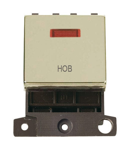 Minigrid Ingot Printed 20A DP Ingot Switch With Neon - Brass - Hob - SE Home