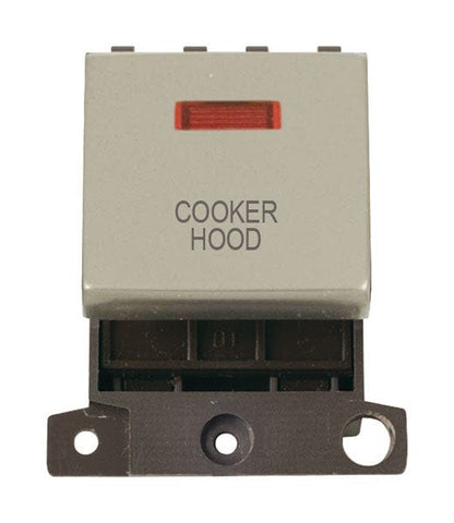 Minigrid & Modules Minigrid Ingot Printed 20A DP Ingot Switch With Neon - Pearl Nickel - Cooker Hood