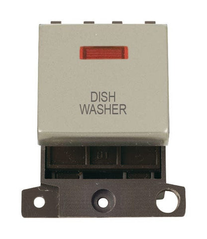 Minigrid & Modules Minigrid Ingot Printed 20A DP Ingot Switch With Neon - Pearl Nickel - Dish Washer