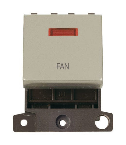 Minigrid Ingot Printed 20A DP Ingot Switch With Neon - Pearl Nickel - Fan - SE Home