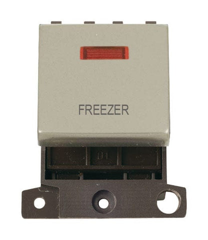 Minigrid & Modules Minigrid Ingot Printed 20A DP Ingot Switch With Neon - Pearl Nickel - Freezer