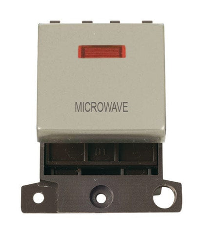 Minigrid & Modules Minigrid Ingot Printed 20A DP Ingot Switch With Neon - Pearl Nickel - Microwave