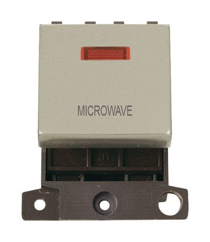Minigrid Ingot Printed 20A DP Ingot Switch With Neon - Pearl Nickel - Microwave - SE Home