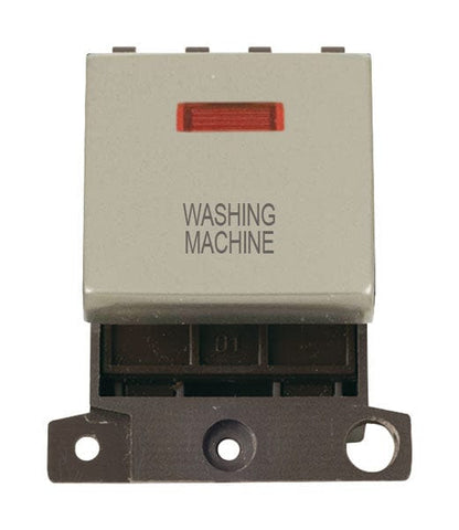 Minigrid Ingot Printed 20A DP Ingot Switch With Neon - Pearl Nickel - Washing Machine - SE Home