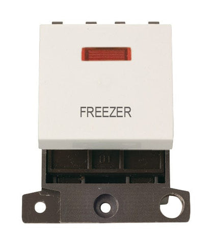 Minigrid Plastic Printed 20A DP Switch With Neon - Polar White - Freezer - SE Home