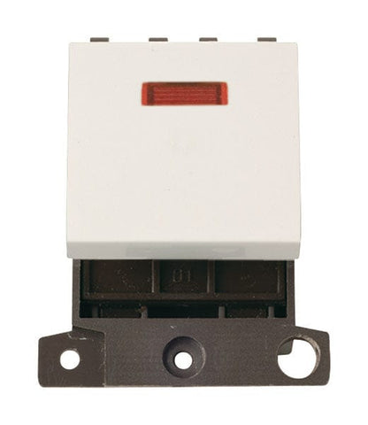 Minigrid Plastic 20A DP Switch With Neon - Polar White - SE Home