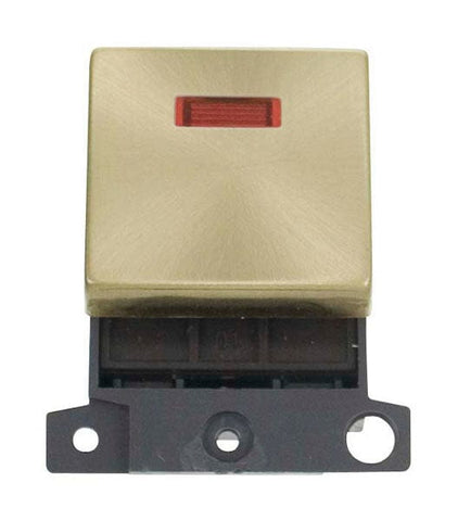 Minigrid Ingot 20A DP Ingot Switch With Neon - Satin Brass - SE Home