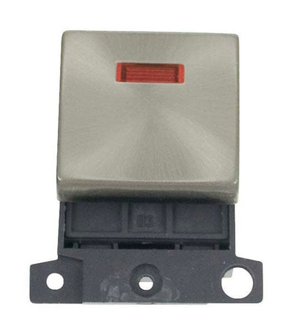 Minigrid Ingot 20A DP Ingot Switch With Neon - Satin Chrome - SE Home