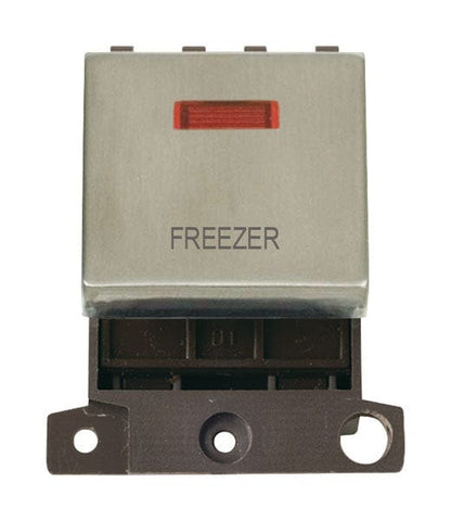 Minigrid Ingot Printed 20A DP Ingot Switch With Neon - Stainless Steel - Freezer - SE Home