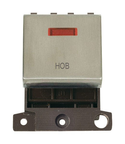 Minigrid Ingot Printed 20A DP Ingot Switch With Neon - Stainless Steel - Hob - SE Home