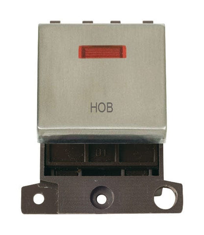 Minigrid & Modules Minigrid Ingot Printed 20A DP Ingot Switch With Neon - Stainless Steel - Hob