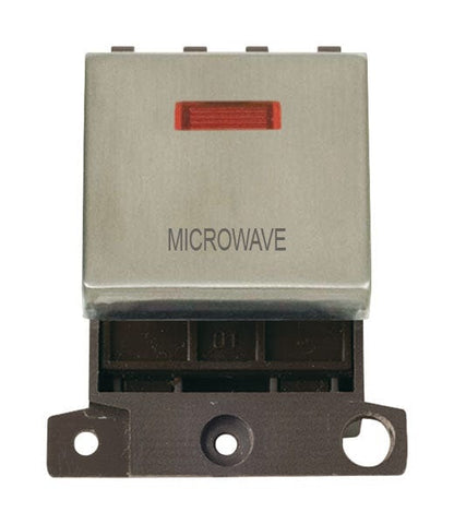 Minigrid Ingot Printed 20A DP Ingot Switch With Neon - Stainless Steel - Microwave - SE Home
