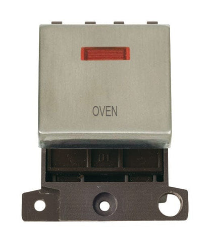 Minigrid & Modules Minigrid Ingot Printed 20A DP Ingot Switch With Neon - Stainless Steel - Oven