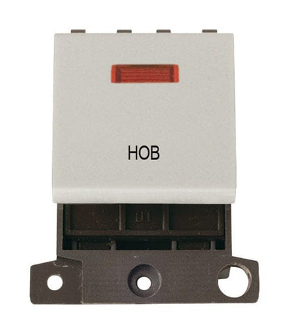 Minigrid Plastic Printed 20A DP Switch With Neon - Click White - Hob - SE Home