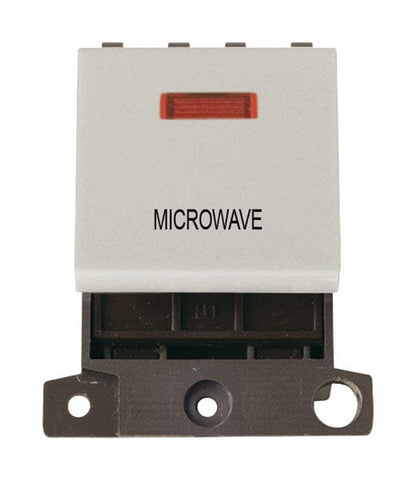 Minigrid Plastic Printed 20A DP Switch With Neon - Click White - Microwave - SE Home