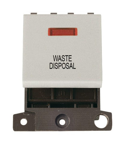 Minigrid Plastic Printed 20A DP Switch With Neon - Click White - Waste Disposal - SE Home
