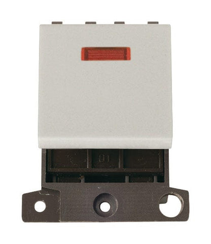 Minigrid Plastic 20A DP Switch With Neon - Click White - SE Home