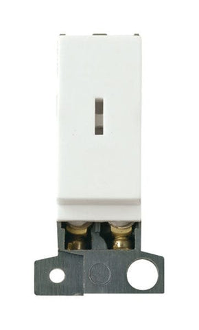 Minigrid Plastic 13A Resistive DP Keyswitch - Click White - SE Home
