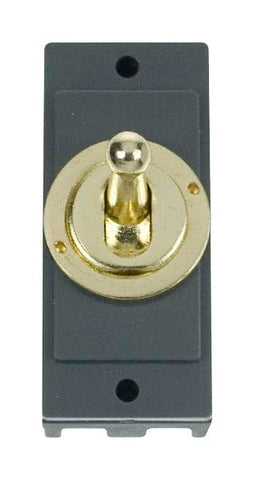 Minigrid 1 Gang Intermediate Toggle Switch - Polished Brass - SE Home